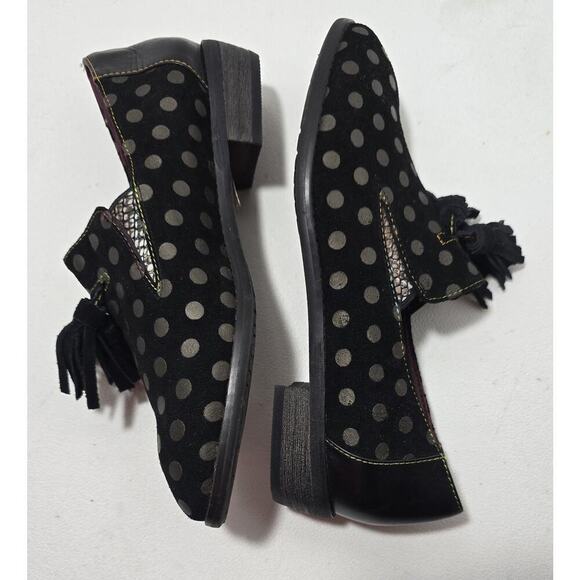 L’Artiste Klasik Women’s Loafers Spring Step Black Polka Dot Suede/Leather EU 38 - Picture 5 of 9
